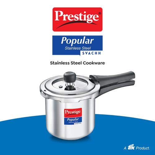 Prestige Popular Svachh Stainless Steel Induction Base Outer Lid Pressure Cooker, 2 Litres