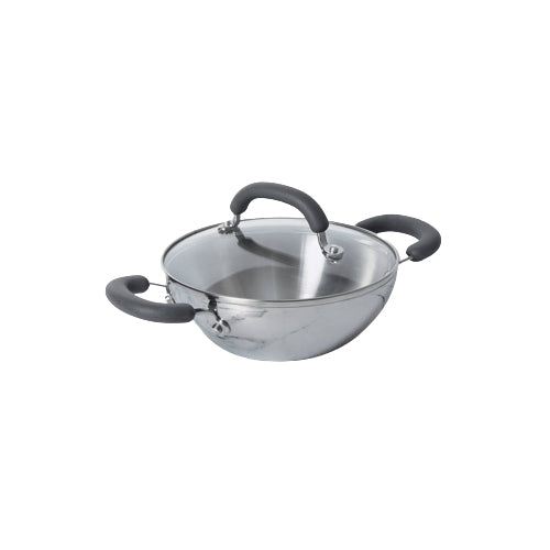 Meyer Select Nickel Free Stainless Steel Sauteuse with Glass Lid | Steel  Saute Pan with Triply Base| Frying Pan with Lid | Gas and Induction  Suitable