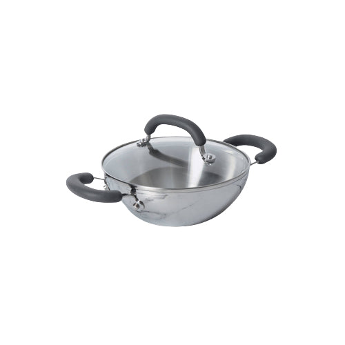 Meyer Trivantage Triply Stainless Steel Kadai with Glass Lid
