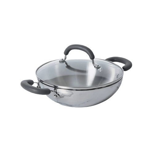Meyer Trivantage Triply Stainless Steel Kadai with Glass Lid