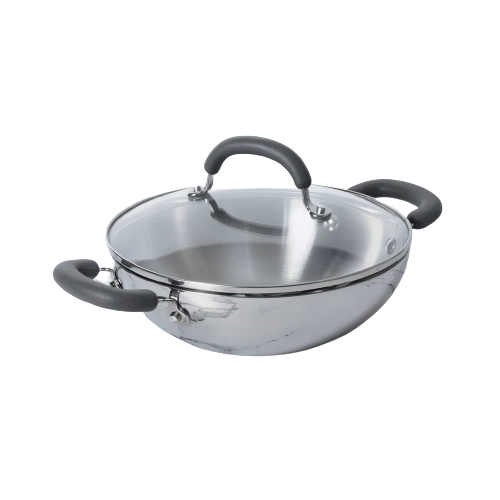 Meyer Trivantage Triply Stainless Steel Kadai with Glass Lid