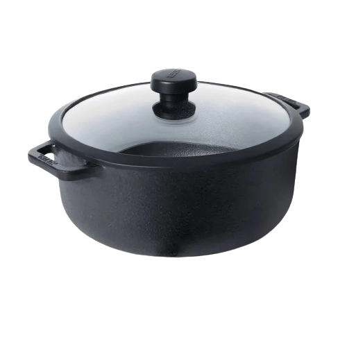 Meyer Pre-Seasoned Cast Iron Dutch Oven/Sauteuse with Glass Lid