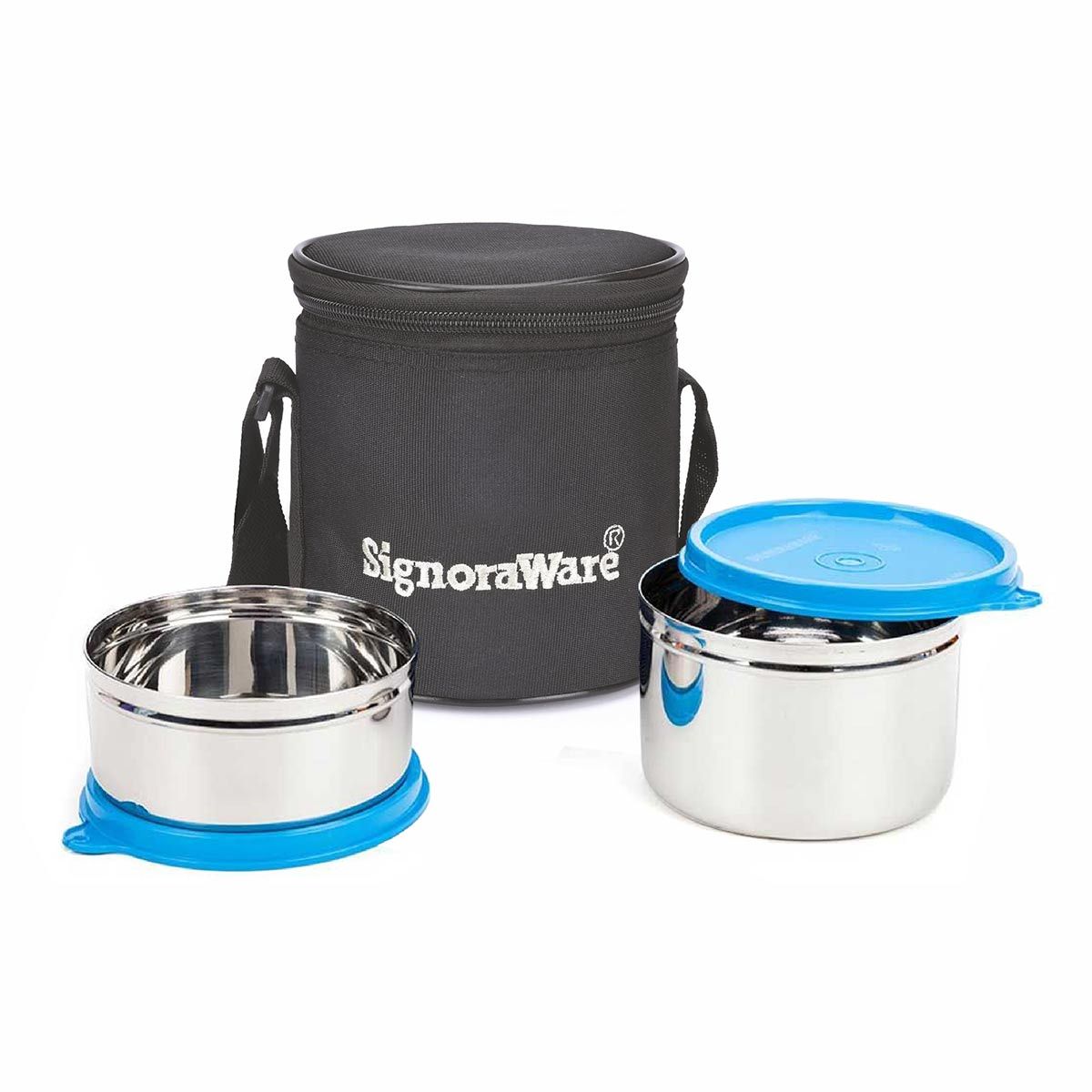Signoraware Executive Steel Stainless Steel Lunch Box with Bag