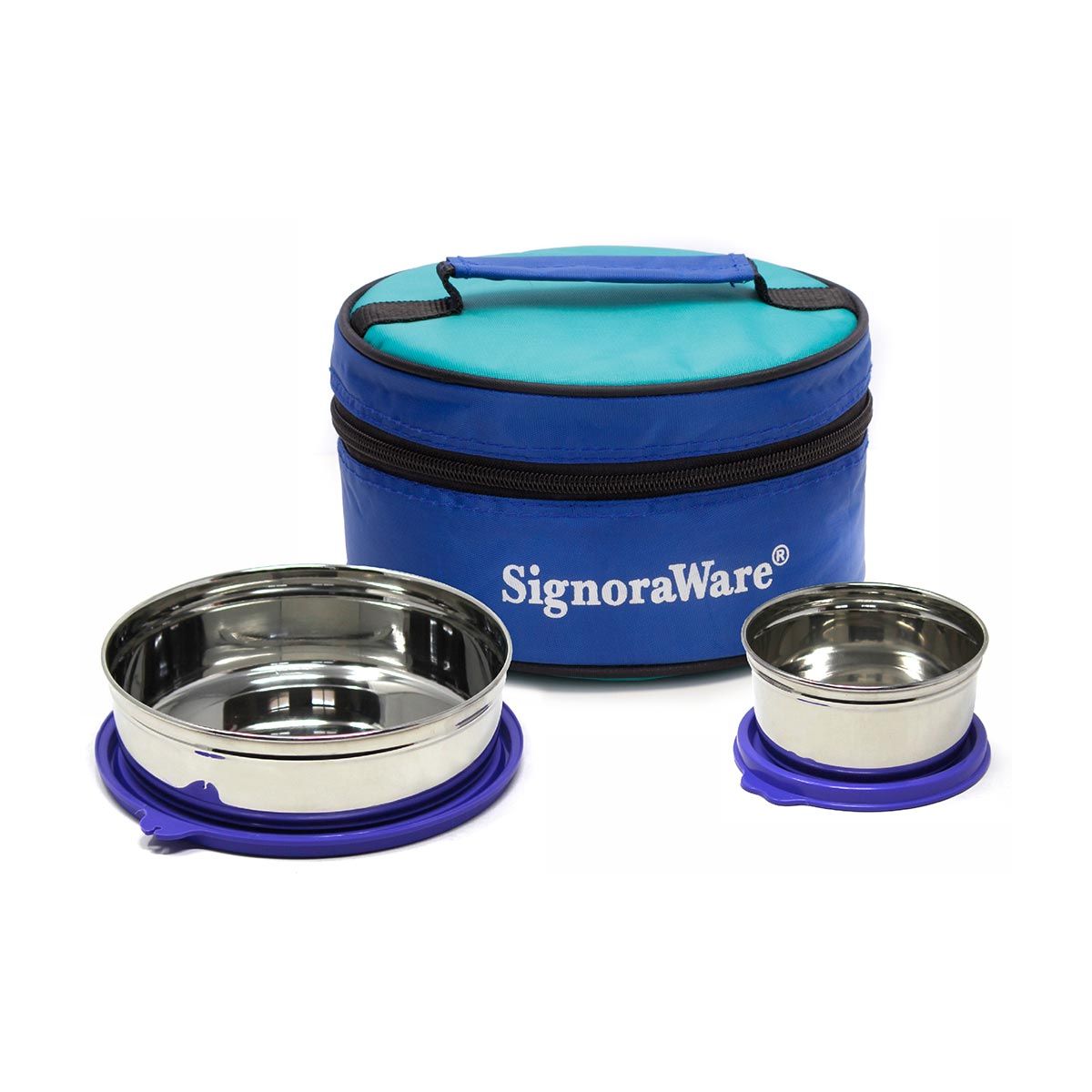 Signoraware Classic Steel Stainless Steel Lunch Box with Bag