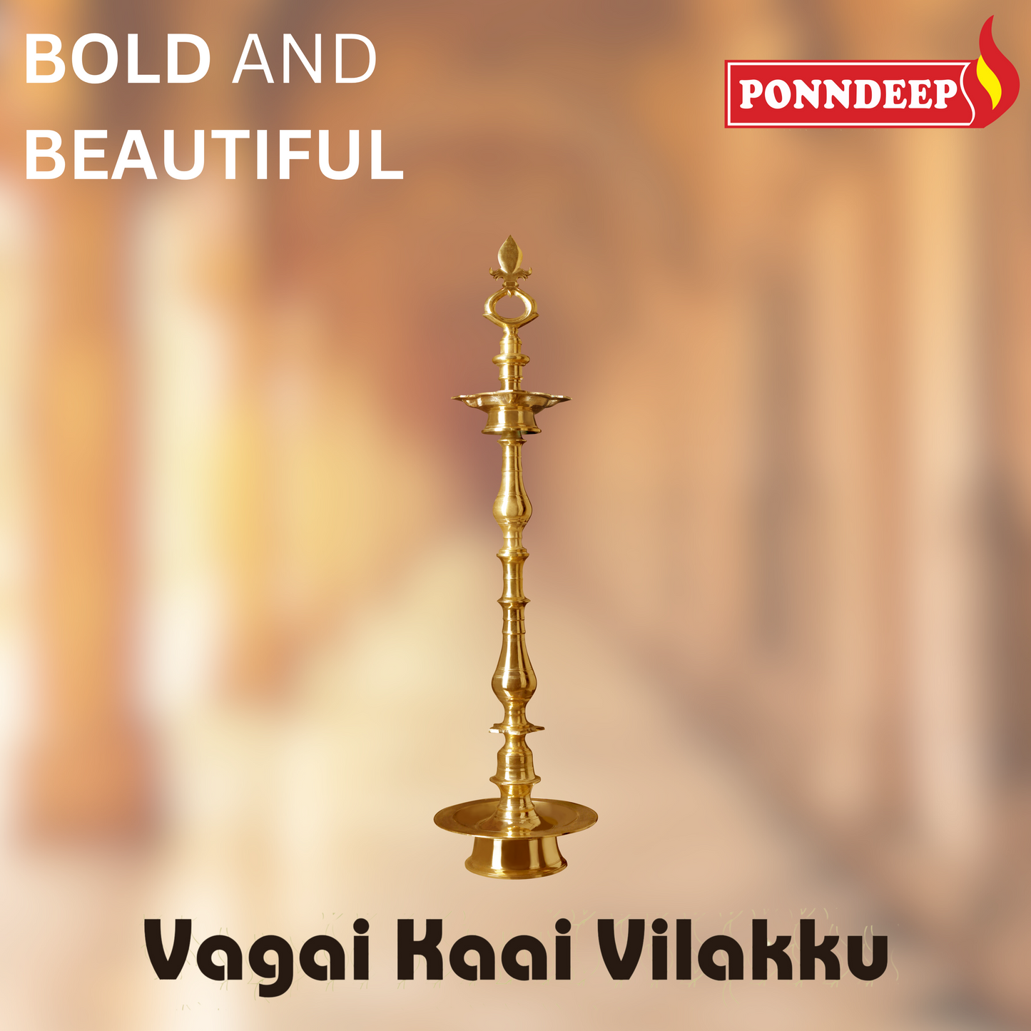 Ponndeep Vagai Kaai Vilakku Pure Duplex Brass Diya Oil Lamp