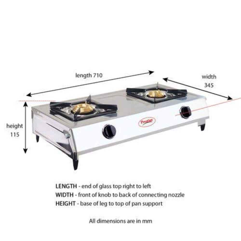 Prestige Agni Stainless Steel Gas Stove, 2 Burner