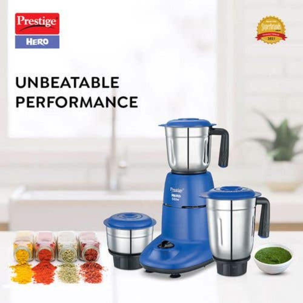 Prestige Hero Mixer Grinder, 500W, 3 Jars