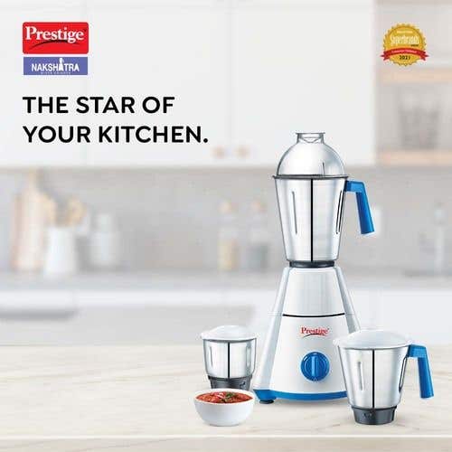 Prestige Nakshatra Mixer Grinder, 550W, 3 Jar