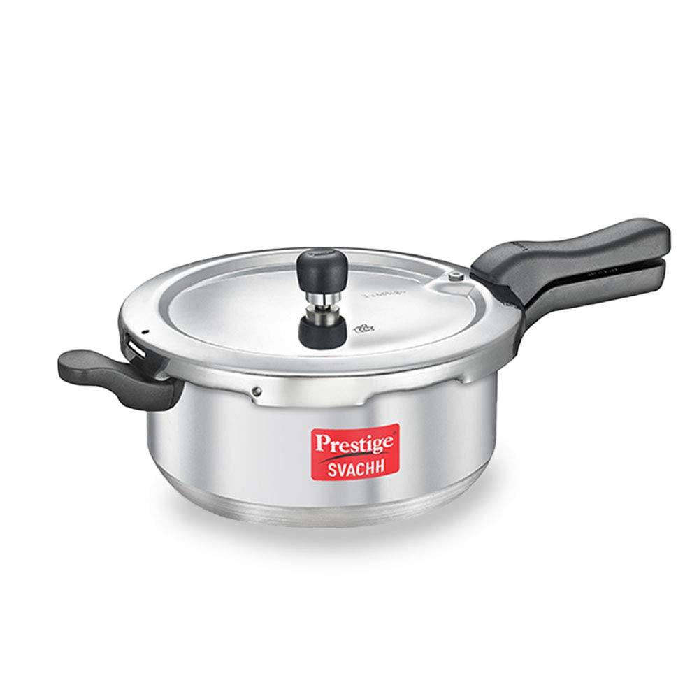 Prestige Svachh Aluminium Induction Base Outer Lid Senior Deep Pressure Cooker Pan, 5 Litres