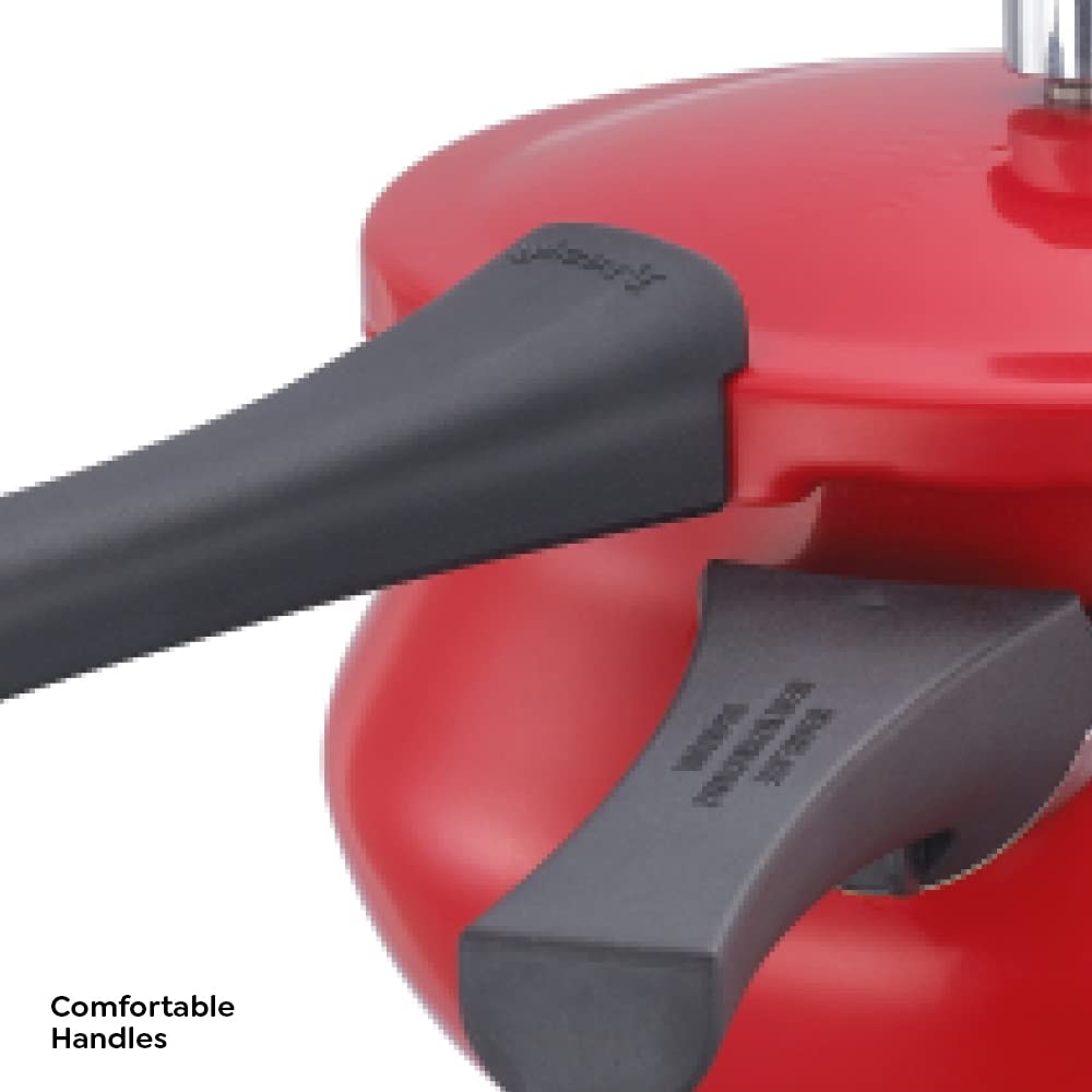 Prestige Deluxe Plus Aluminium Induction Base Outer Lid Pressure Cooker Mini Handi, 3 Litres
