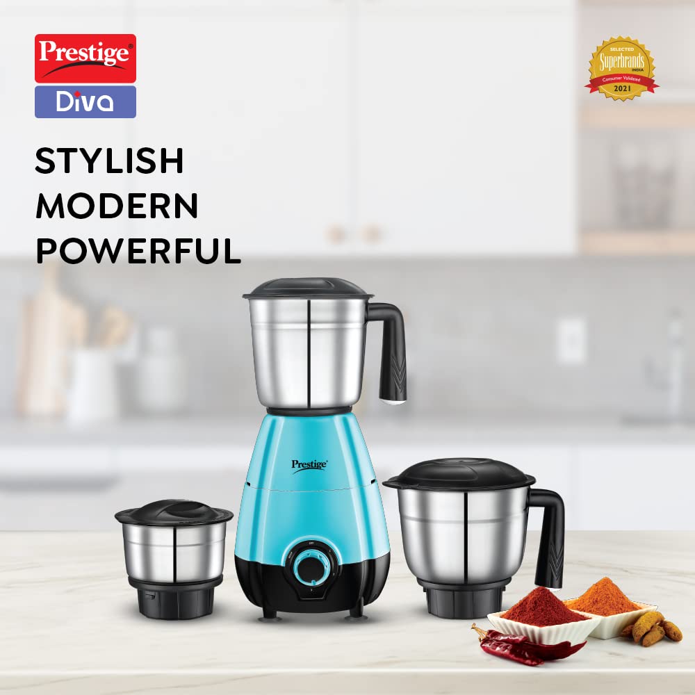 Prestige Diva Mixer Grinder, 500W, 3 Jars