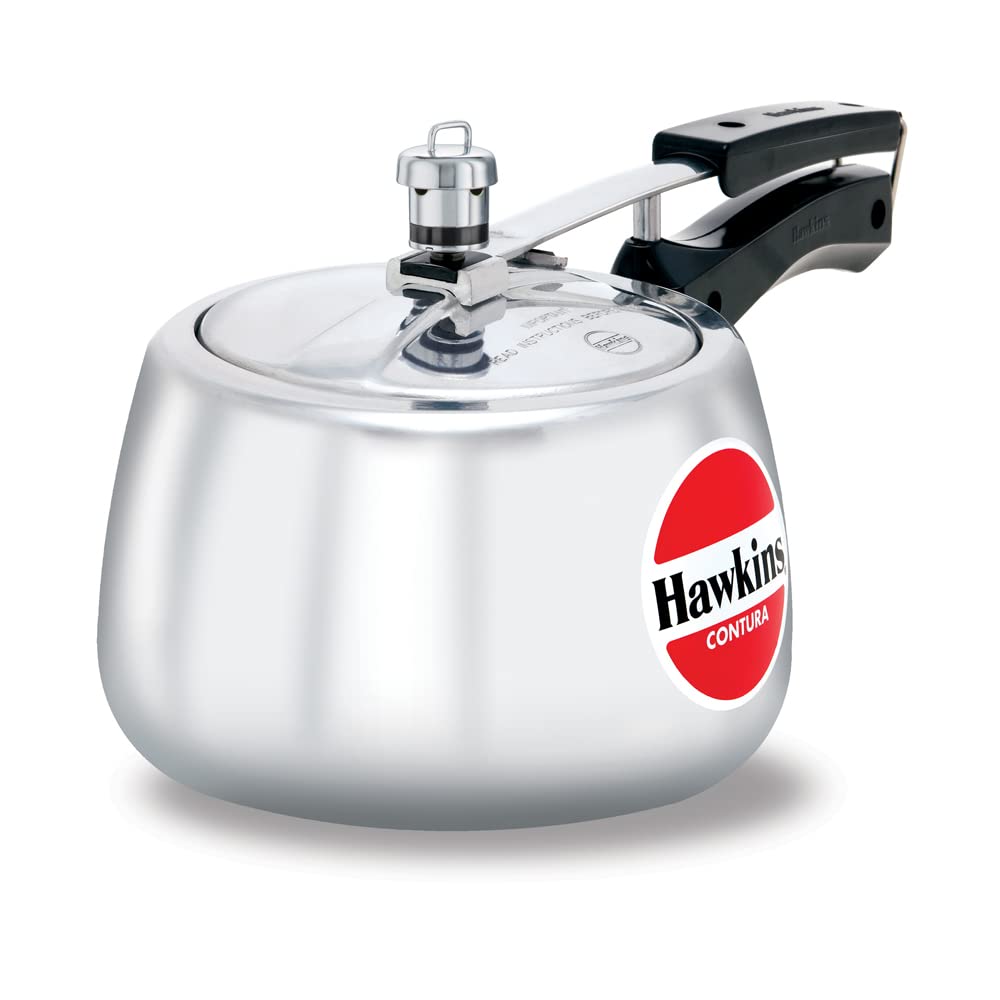 Hawkins Contura Aluminium Non-Induction Base Inner Lid Pressure Cooker, 3 litres