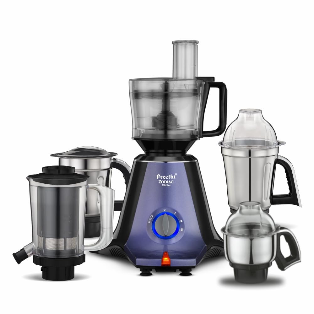 Preethi Zodiac Glitter MG-264 Mixer Grinder, 750W, 5 Jars