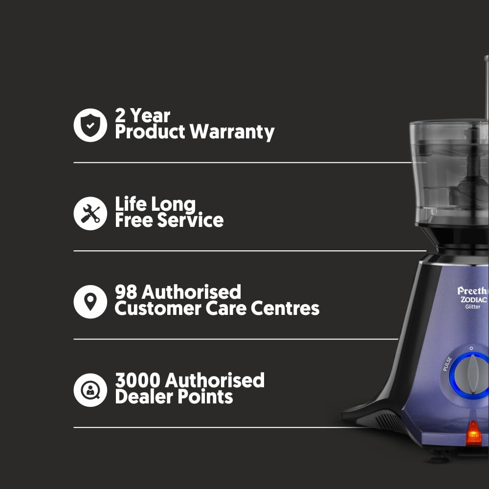 Preethi Zodiac Glitter MG-264 Mixer Grinder, 750W, 5 Jars
