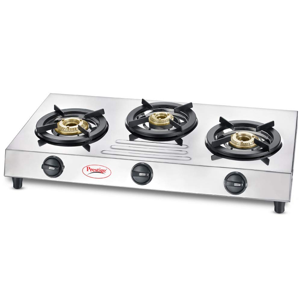 Prestige Fame Stainless Steel Gas Stove, 3 Burner