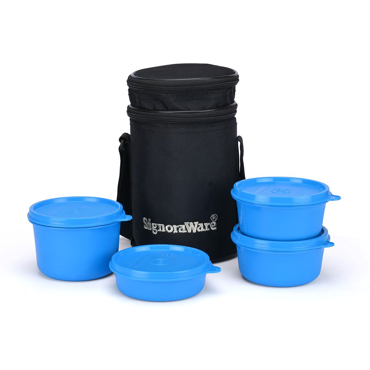 Signoraware Monarch Executive Microsafe Steel Stainless Steel Inner Lunch Box with Bag