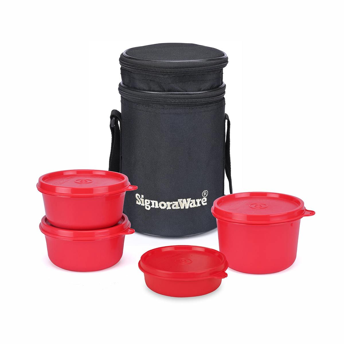 Signoraware Monarch Executive Microsafe Steel Stainless Steel Inner Lunch Box with Bag