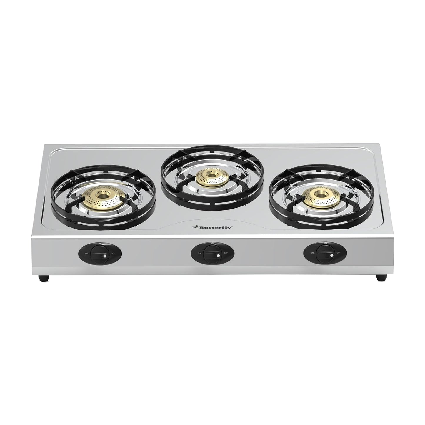 Butterfly Bolt Shakti Stainless Steel Gas Stove, 3 Burner