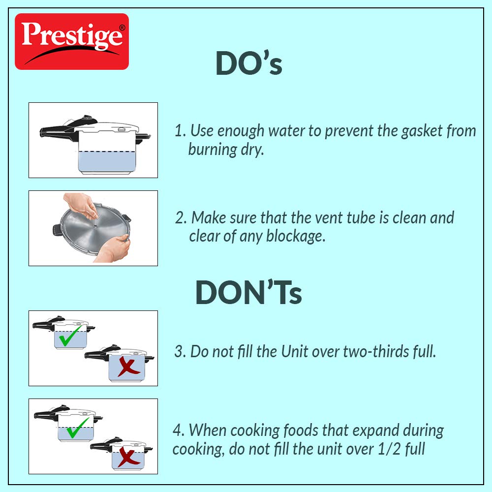Prestige Deluxe Plus Aluminium Induction Base Outer Lid Pressure Cooker Junior Handi, 5 Litres
