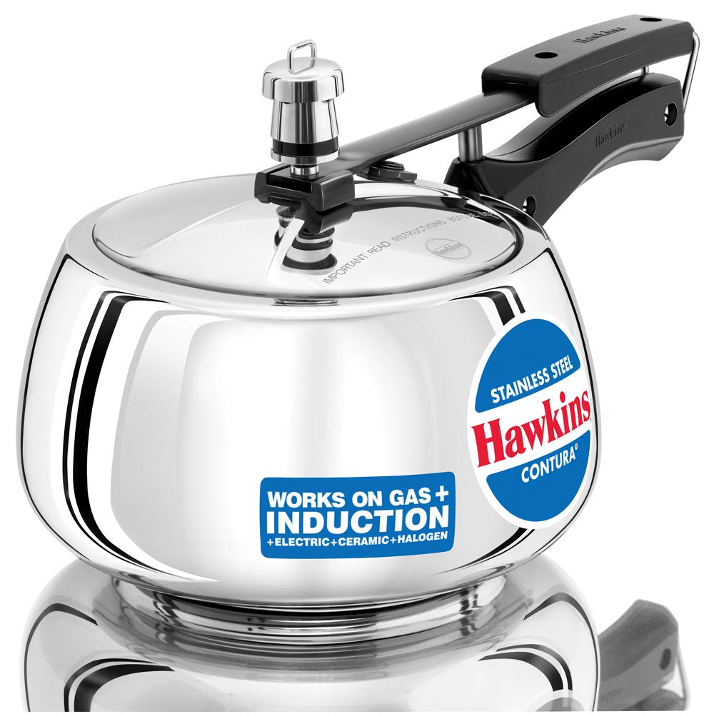Hawkins Contura Stainless Steel Induction Base Inner Lid Pressure Cooker, 3 Litres