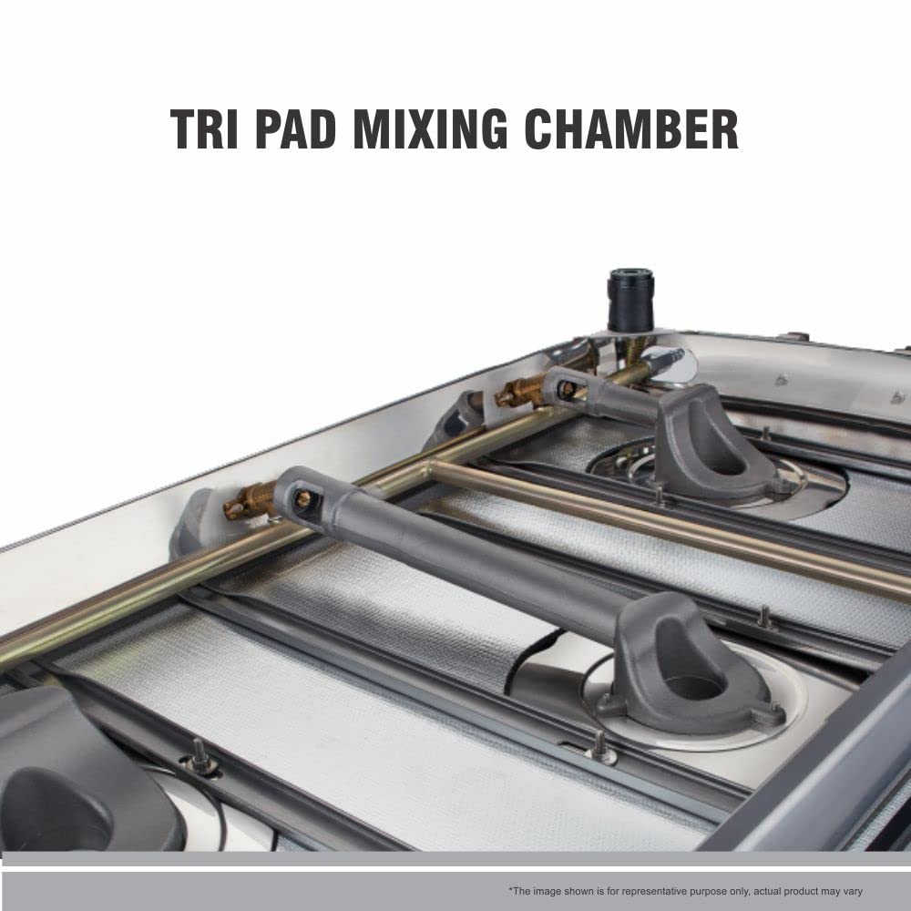 Preethi Blu Flame Sparkle GTS-104 Toughened Glass Top Gas Stove, 3 Burner