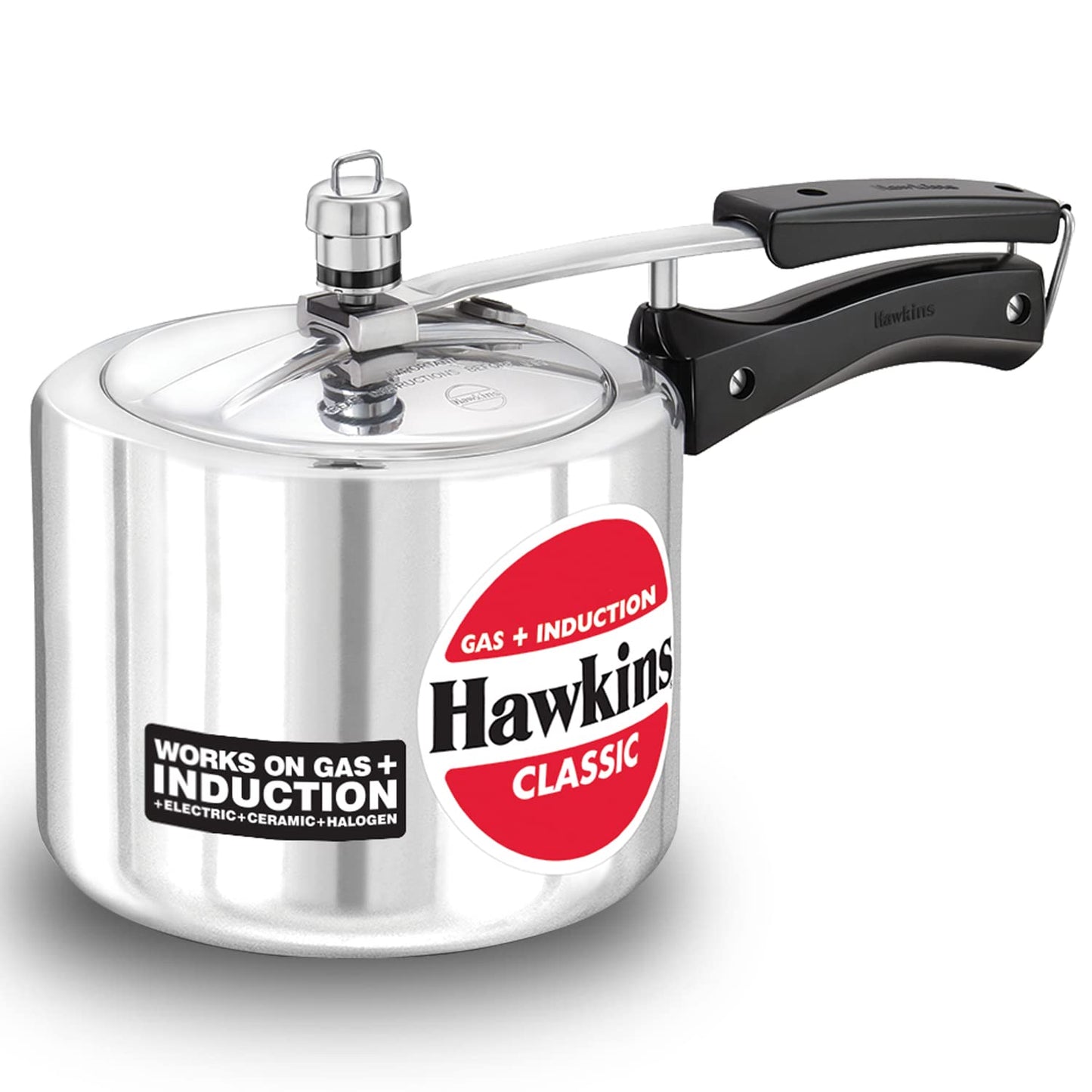 Hawkins Classic Aluminium Induction Base Inner Lid Pressure Cooker, 3 Litres Tall