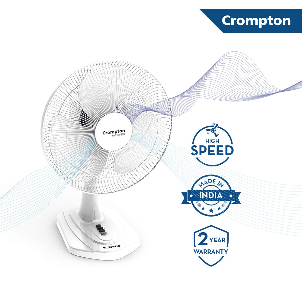 Crompton High Speed HS Torpedo Table Fan, 400MM