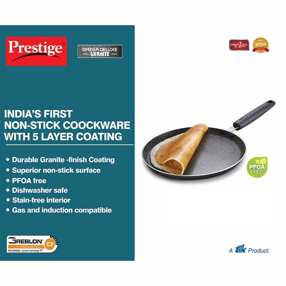 Prestige Omega Deluxe Granite Aluminium Induction Base Non-Stick Omni Tawa