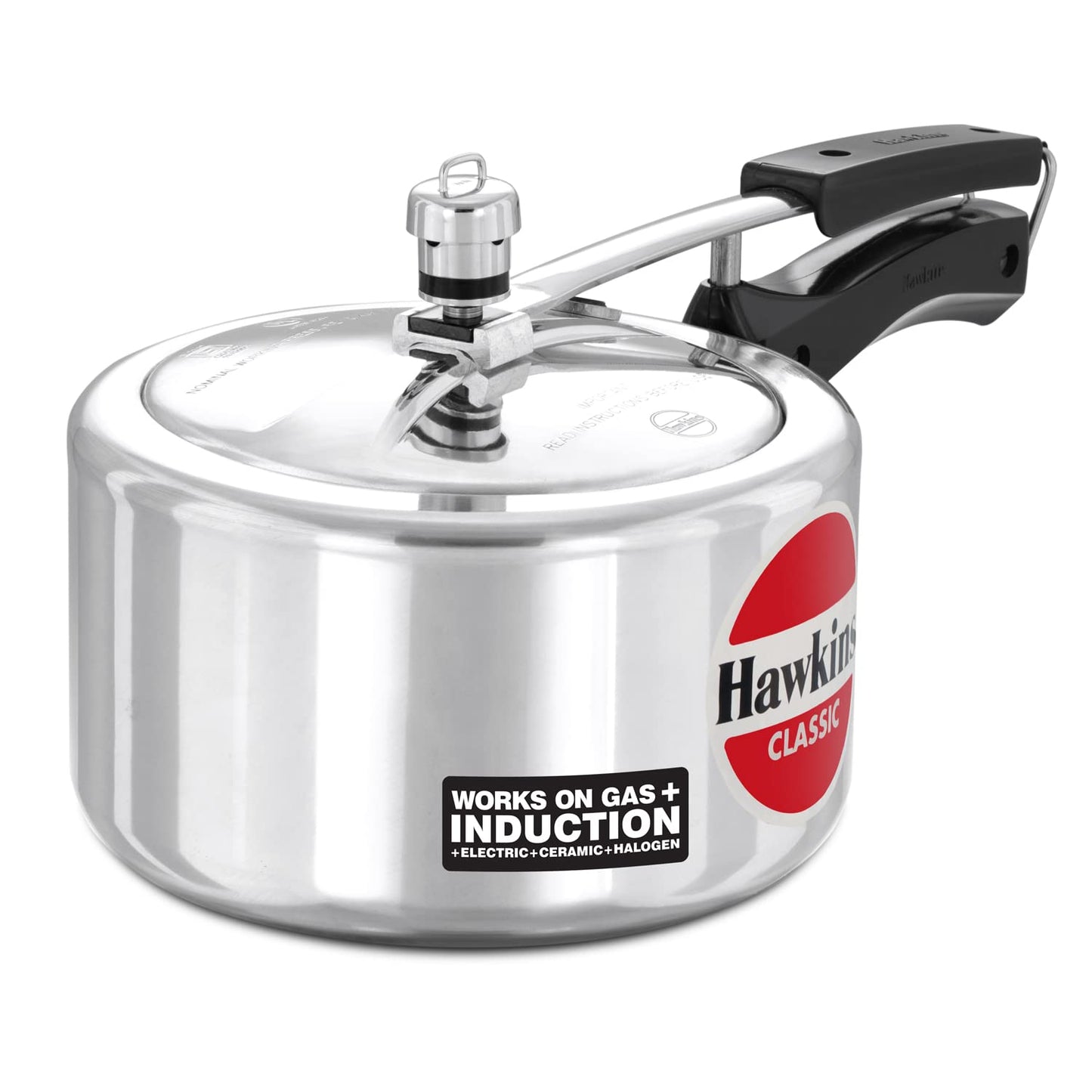 Hawkins Classic Aluminium Induction Base Inner Lid Pressure Cooker, 3 Litres Wide