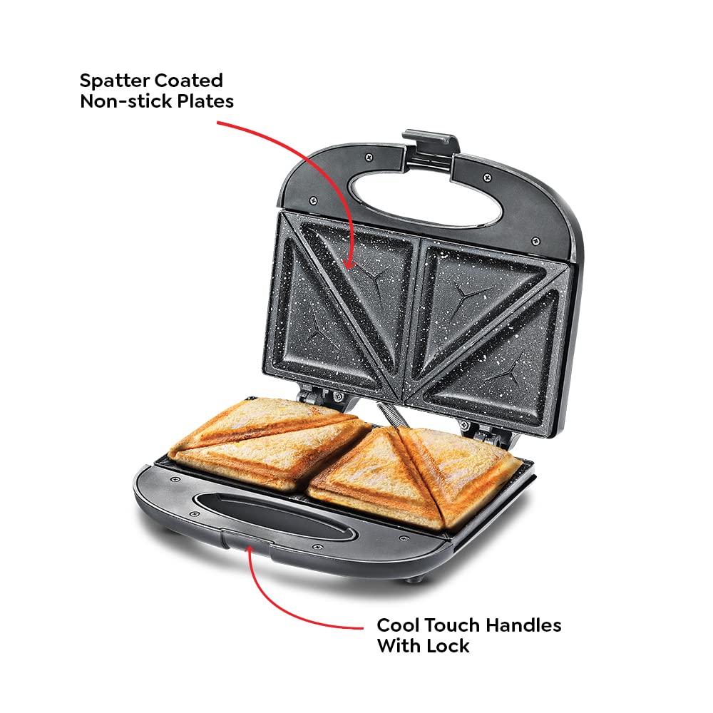 Prestige PSFSP Spatter Coated Sandwich Toasters with Fixed Sandwich Plates, 800W