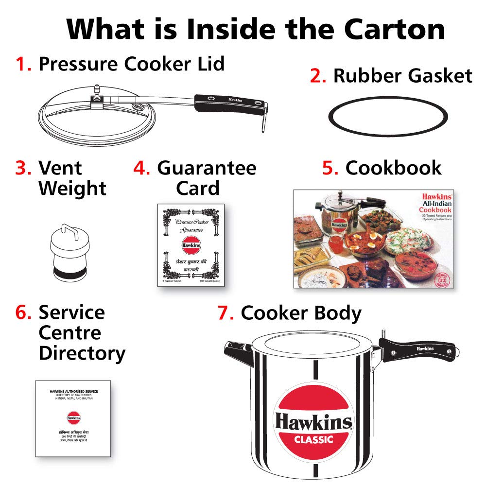 Hawkins Classic Aluminium Non-Induction Base Inner Lid Pressure Cooker, 12 Litres