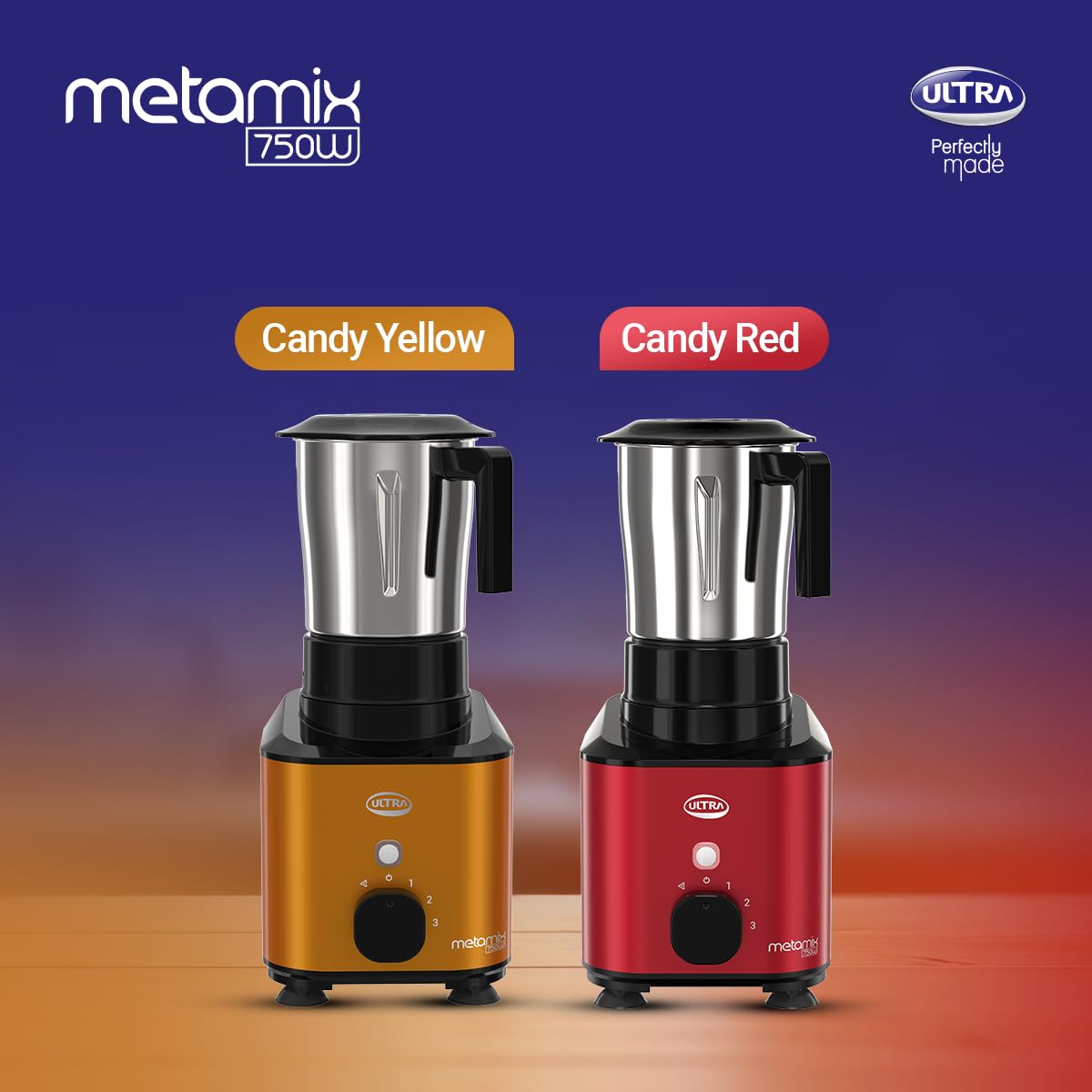 Ultra Metamix Mixer Grinder, 750W, 3 Jars