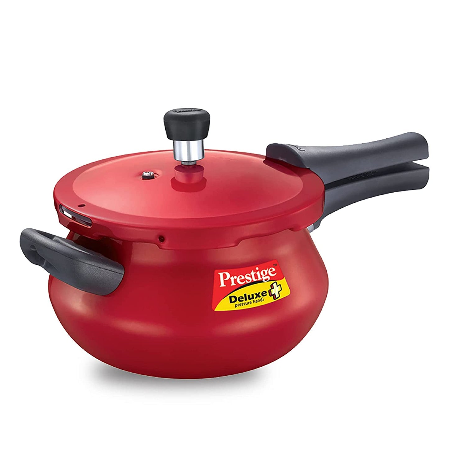 Prestige Deluxe Plus Aluminium Induction Base Outer Lid Pressure Cooker Mini Handi, 3 Litres