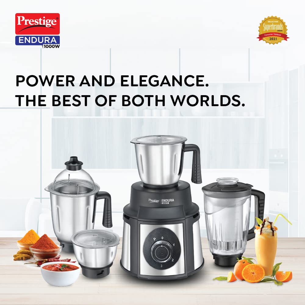 Prestige Endura Mixer Grinder, 1000W, 4 Jars
