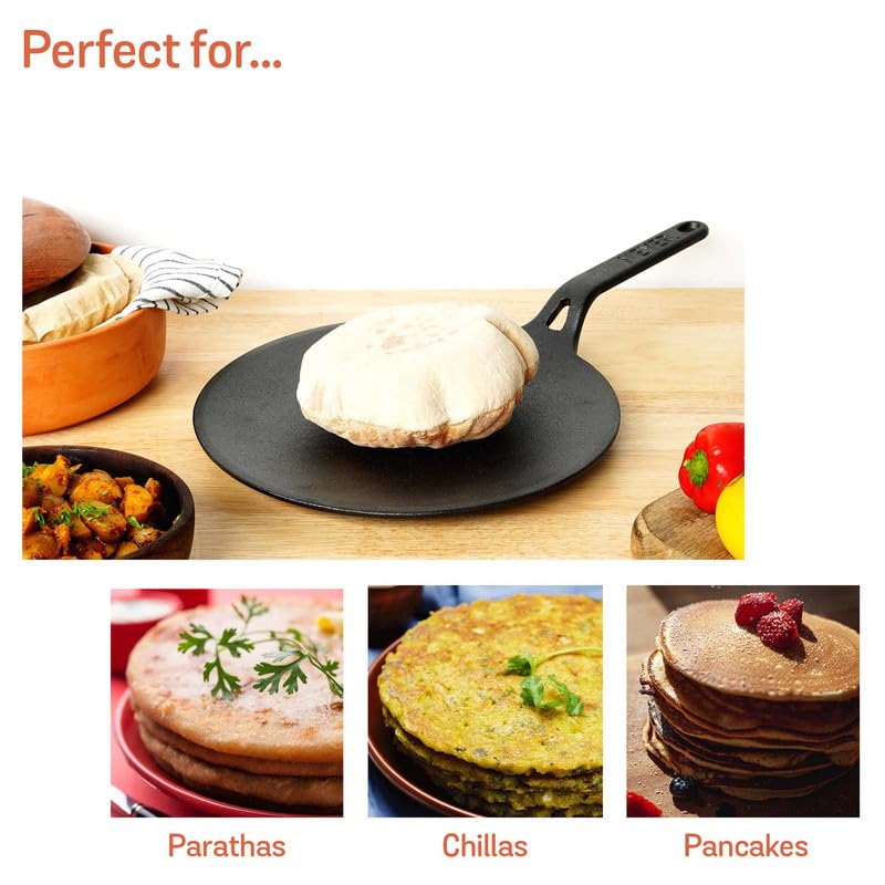 Meyer Pre-Seasoned Cast Iron Roti/Chapati Tawa, 26CM
