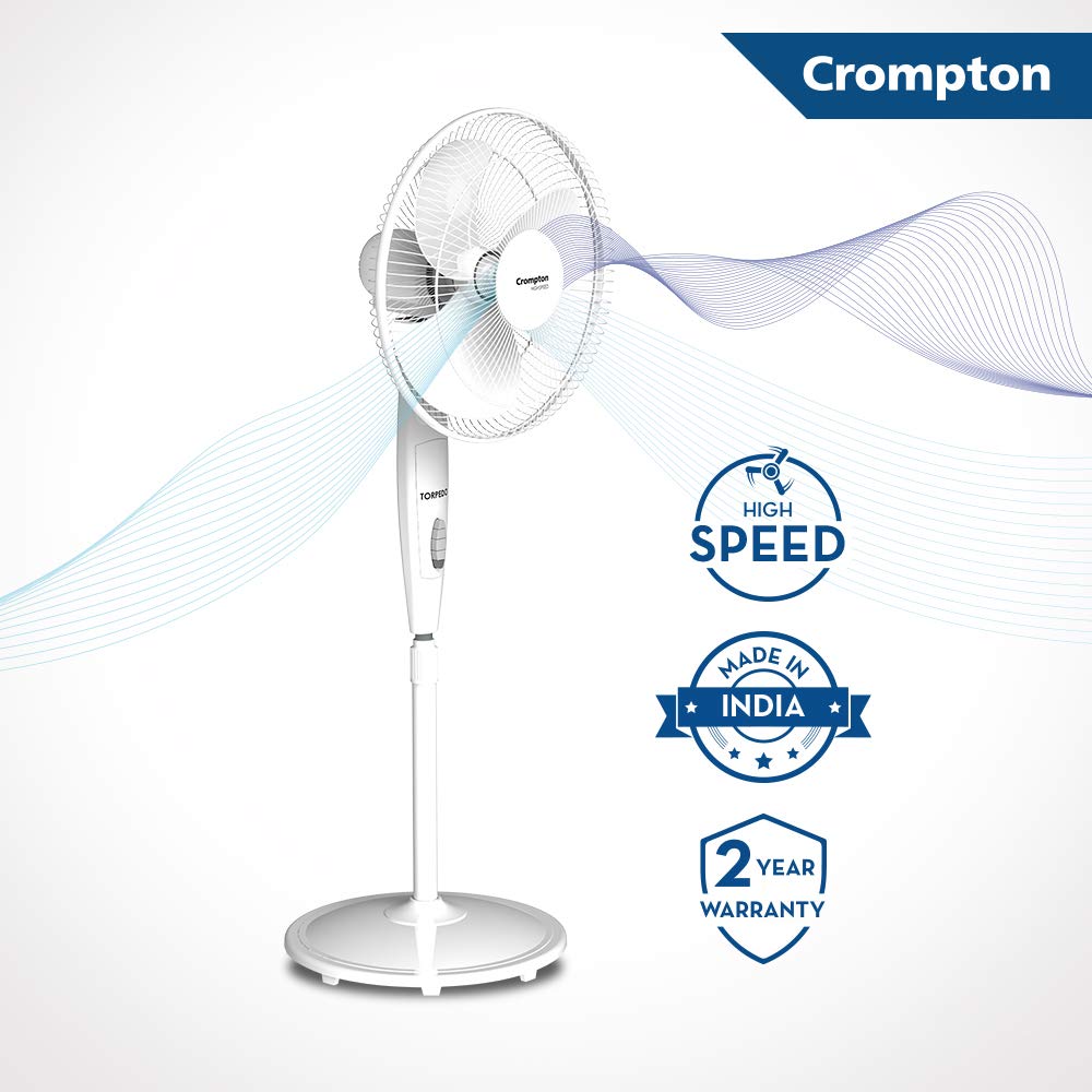 Crompton High Speed HS Torpedo Pedestal Fan, 400MM