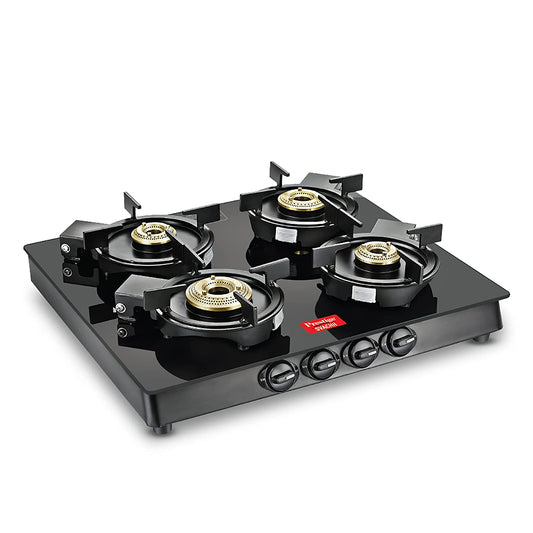 Prestige Svachh Neo GTSN 04 SQ Toughened Glass Top Gas Stove with Liftable Burner Set, 4 Burners Square