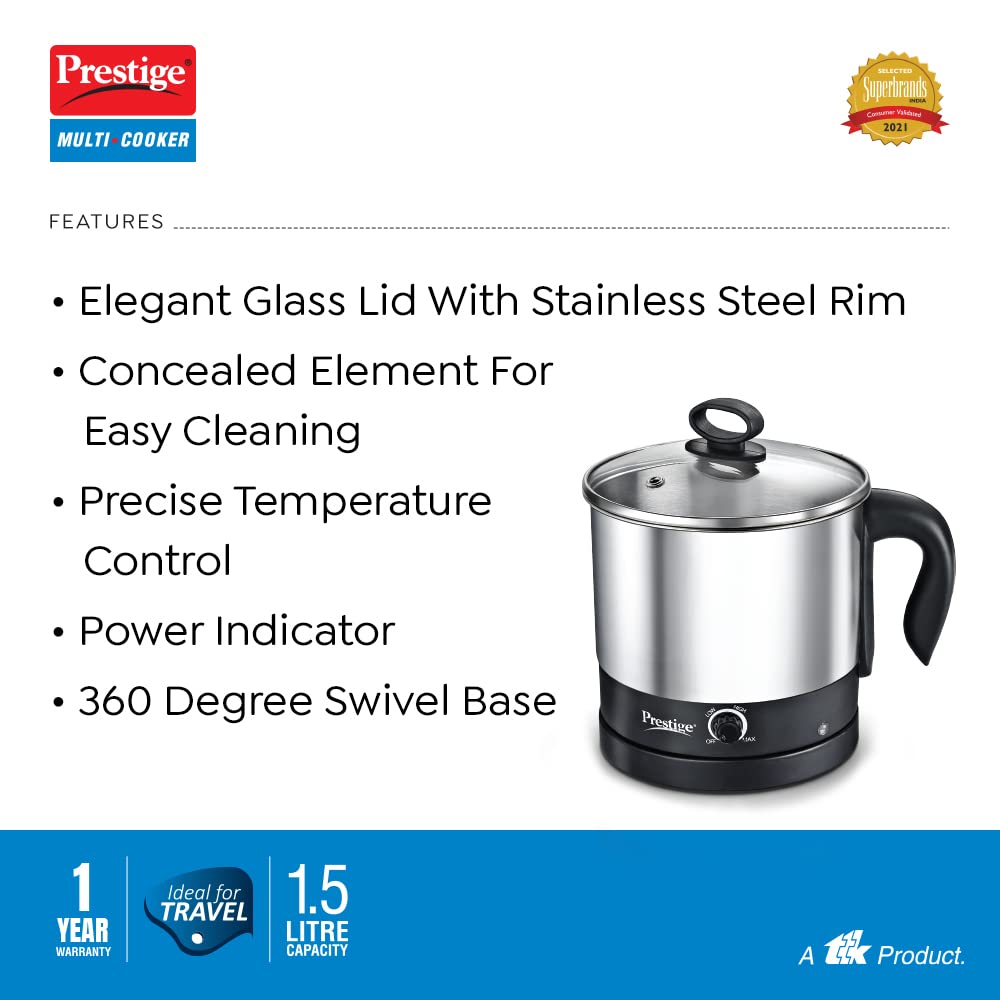 Prestige PMC 3.0 Plus Electric Multi Cooker Kettle, 1.5 Litres