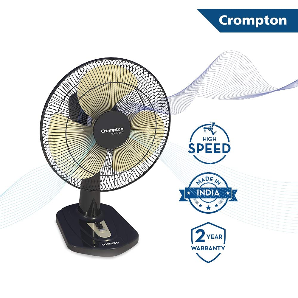 Crompton High Speed HS Torpedo Table Fan, 400MM