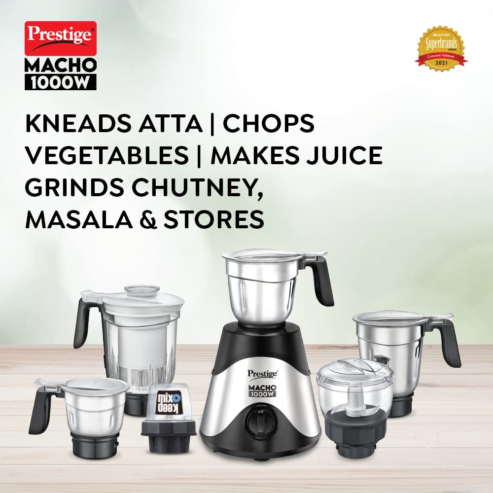 Prestige Macho Mixer Grinder, 1000W, 6 Jars