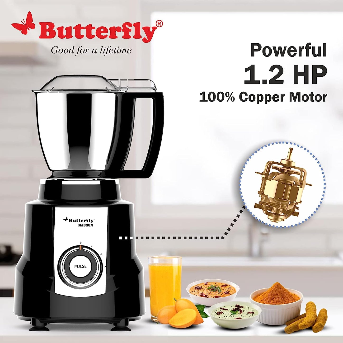 Butterfly Magnum Mixer Grinder, 900W, 4 Jars