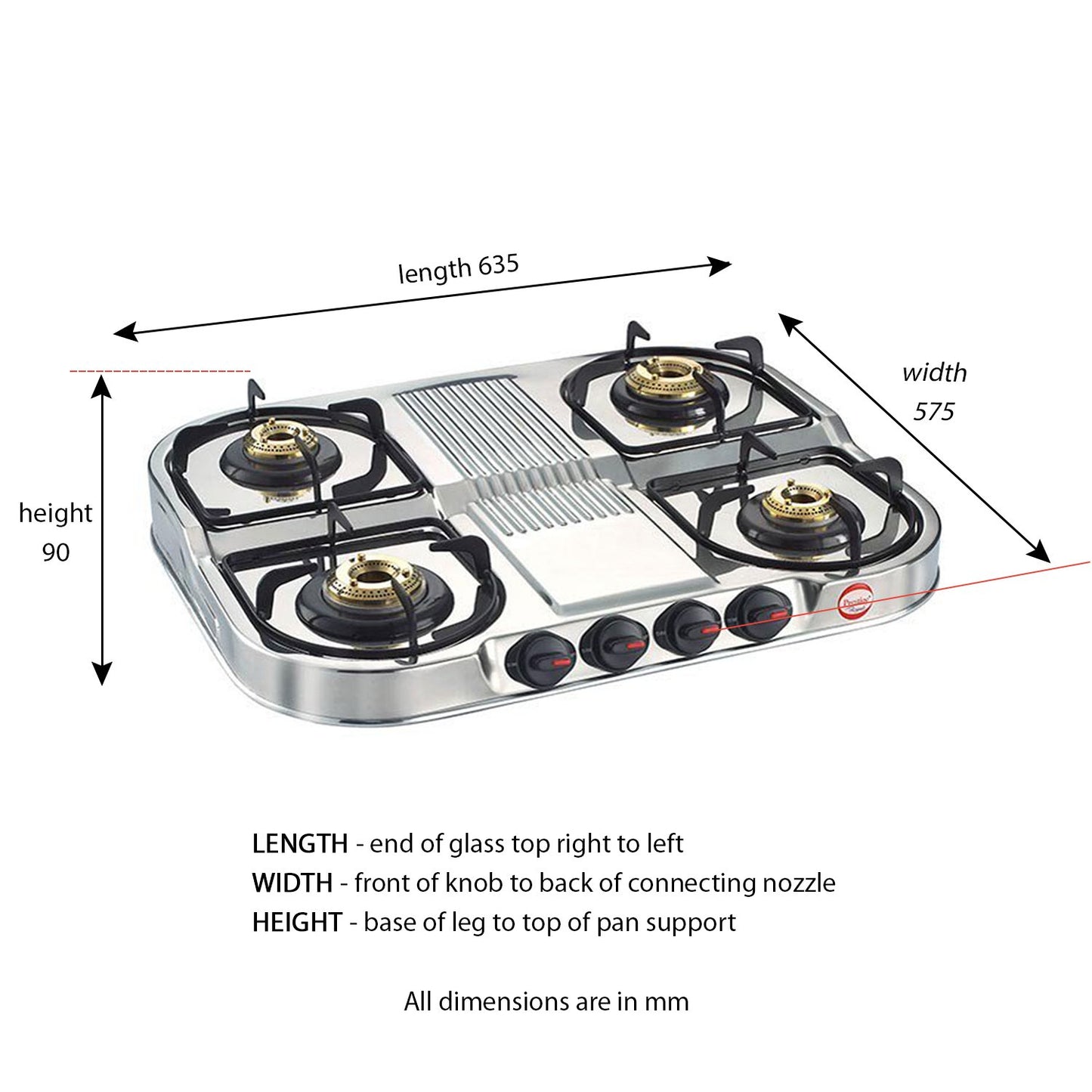 Prestige Royale DGS 04 Stainless Steel Gas Stove, 4 Burner