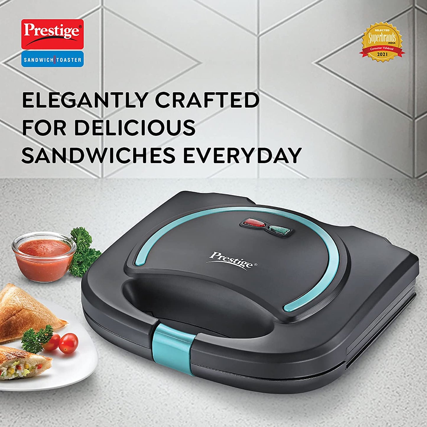 Prestige PSMFB-D Sandwich Maker with Fixed Sandwich Plates, 800W