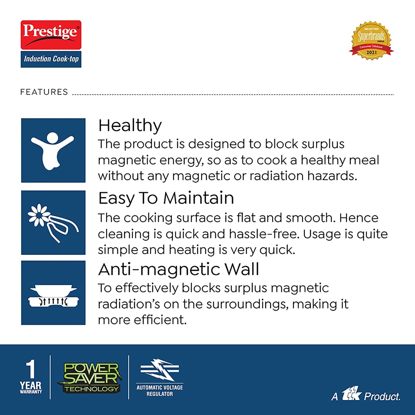Prestige Xpress Ceramic Panel Induction Cooktop, 1200W