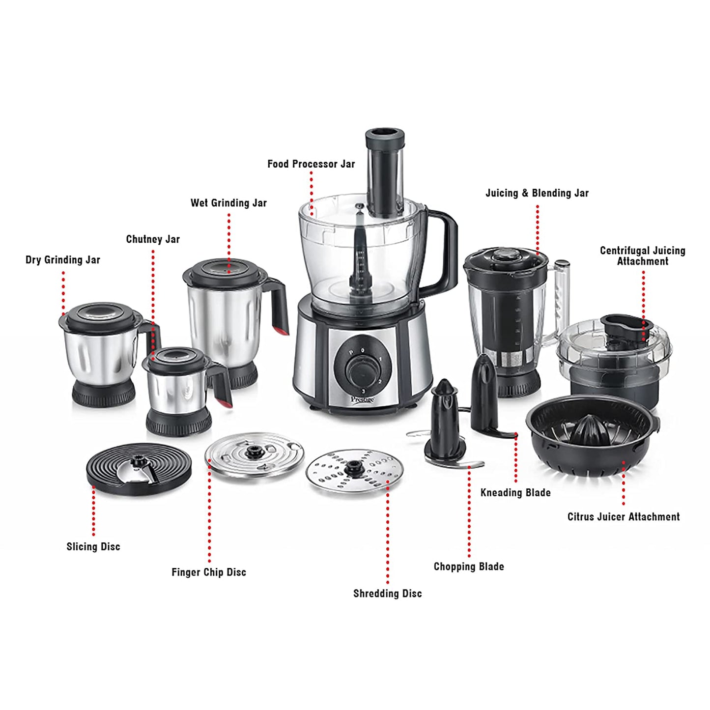 Prestige Amica Super Mixer Grinder, 1000W, 5 Jars