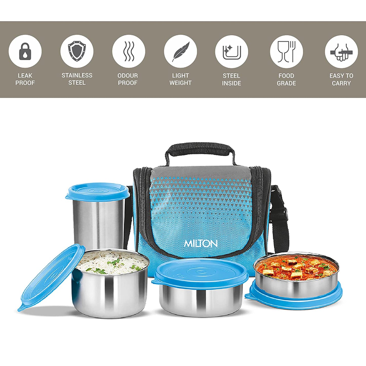 Milton Tasty Lunch Combo Softline Stainless Steel Lunch Box