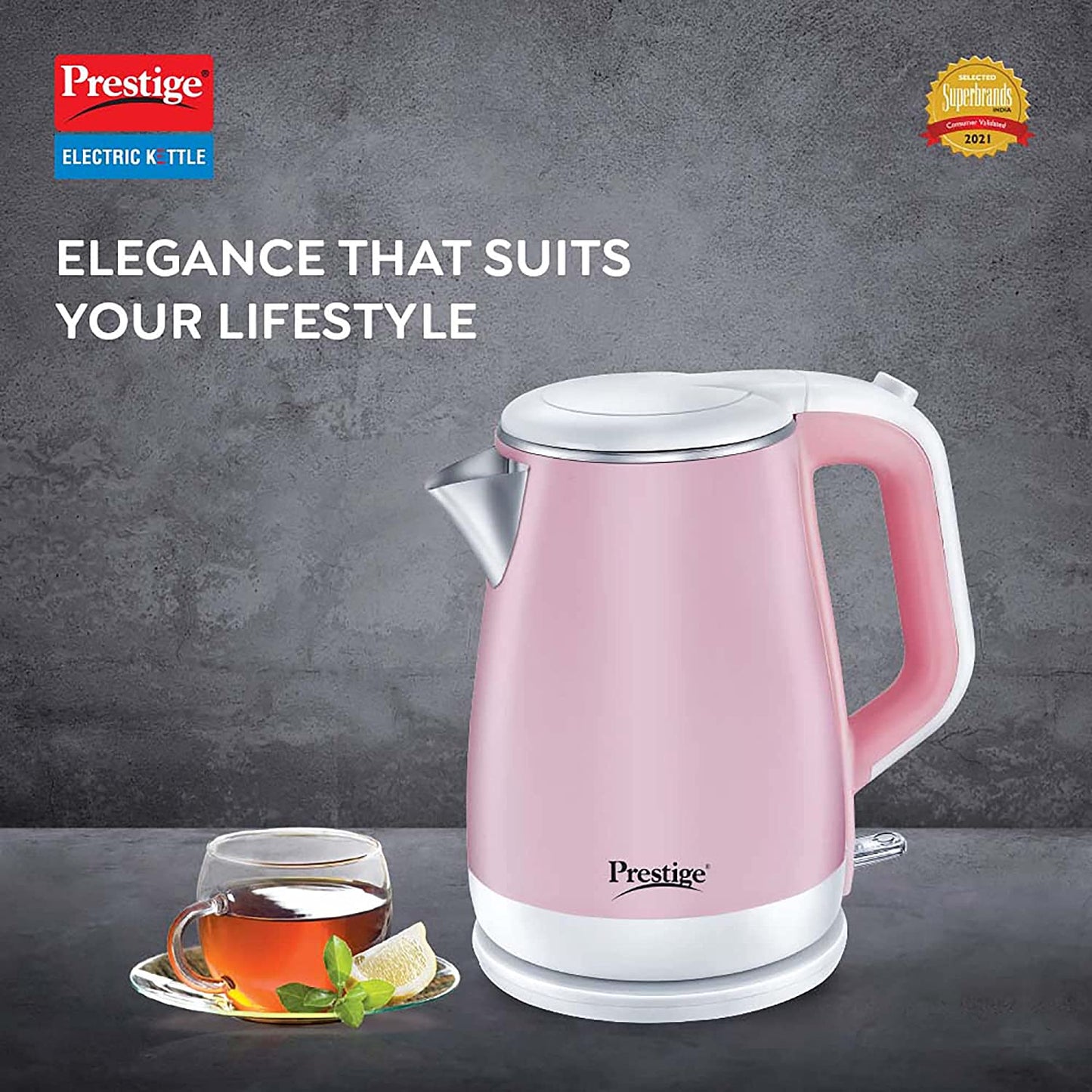 Prestige PKPC 1.5 Pink Electric Kettle, 1.5 Litres