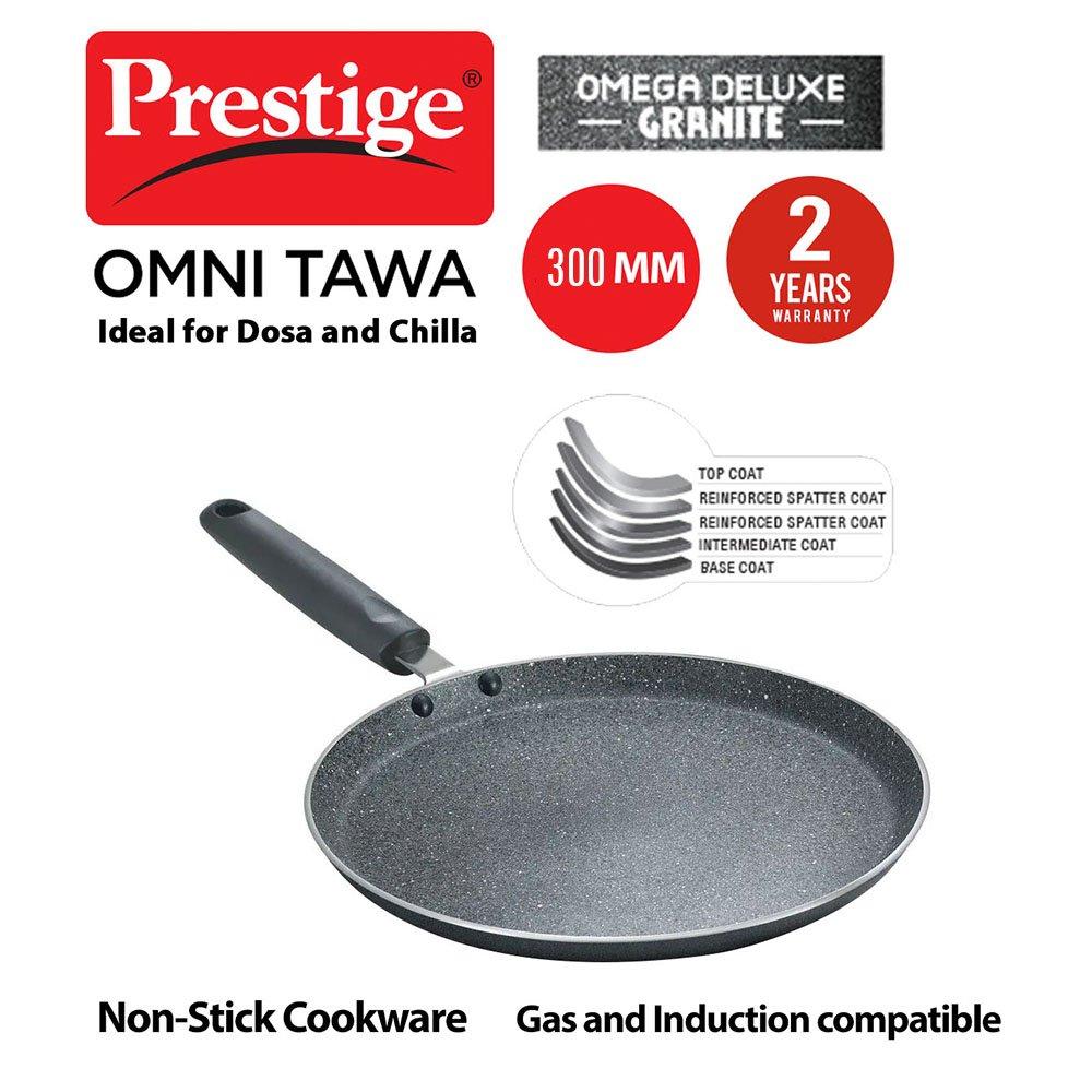 Prestige Omega Deluxe Granite Aluminium Induction Base Non-Stick Omni Tawa