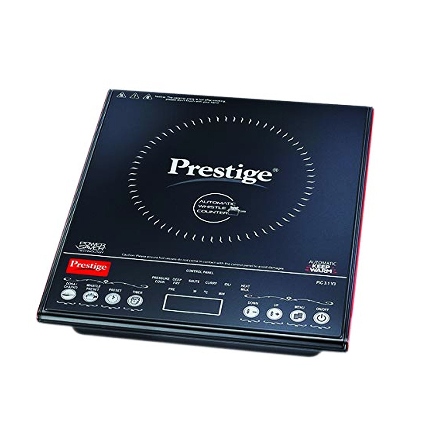 Prestige PIC 3.1 V3 Microcrystal Glass Panel Induction Cooktop, 2000W