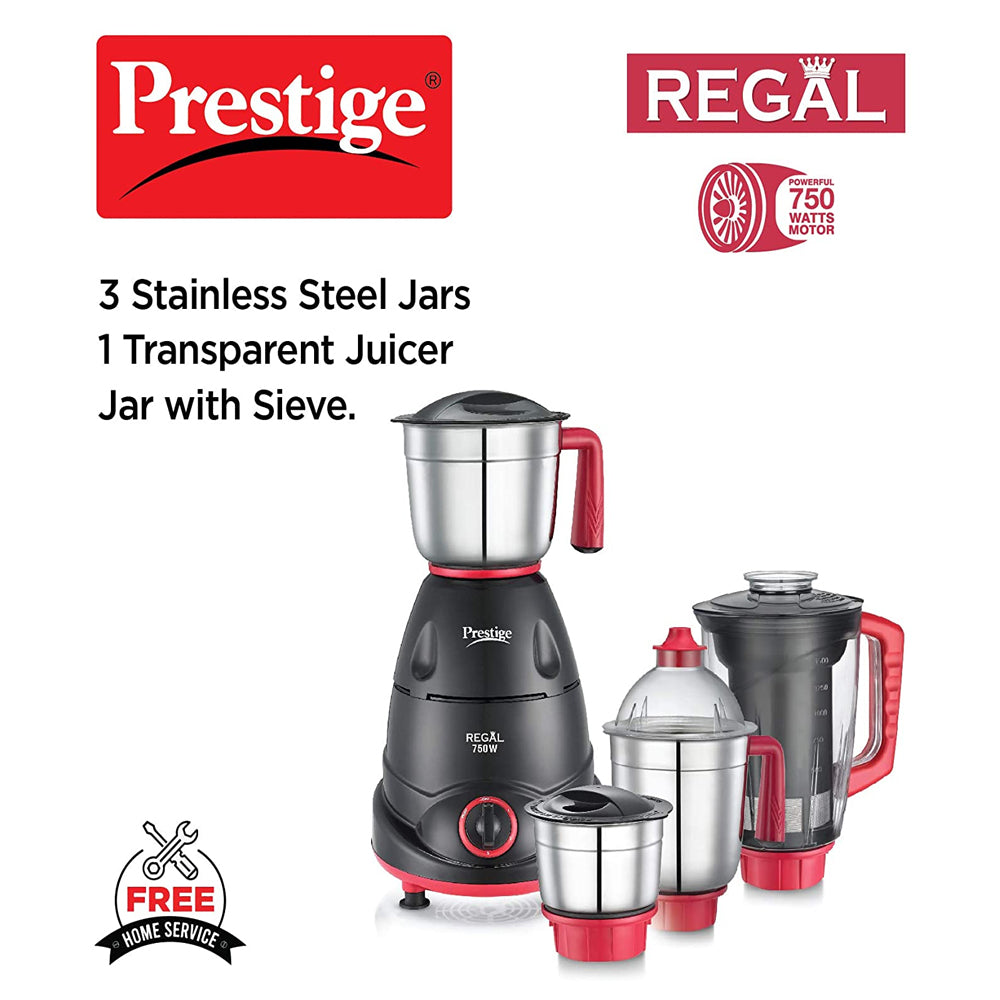 Prestige Regal Mixer Grinder, 750W, 4 Jar